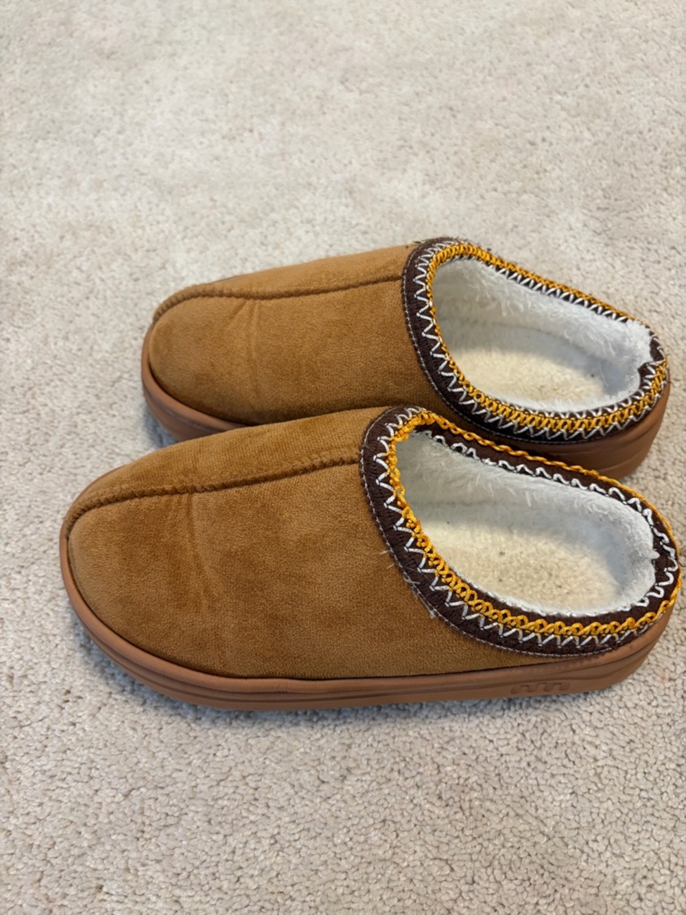 Cozy Faux Suede Slip-On Clog - Camel Brown